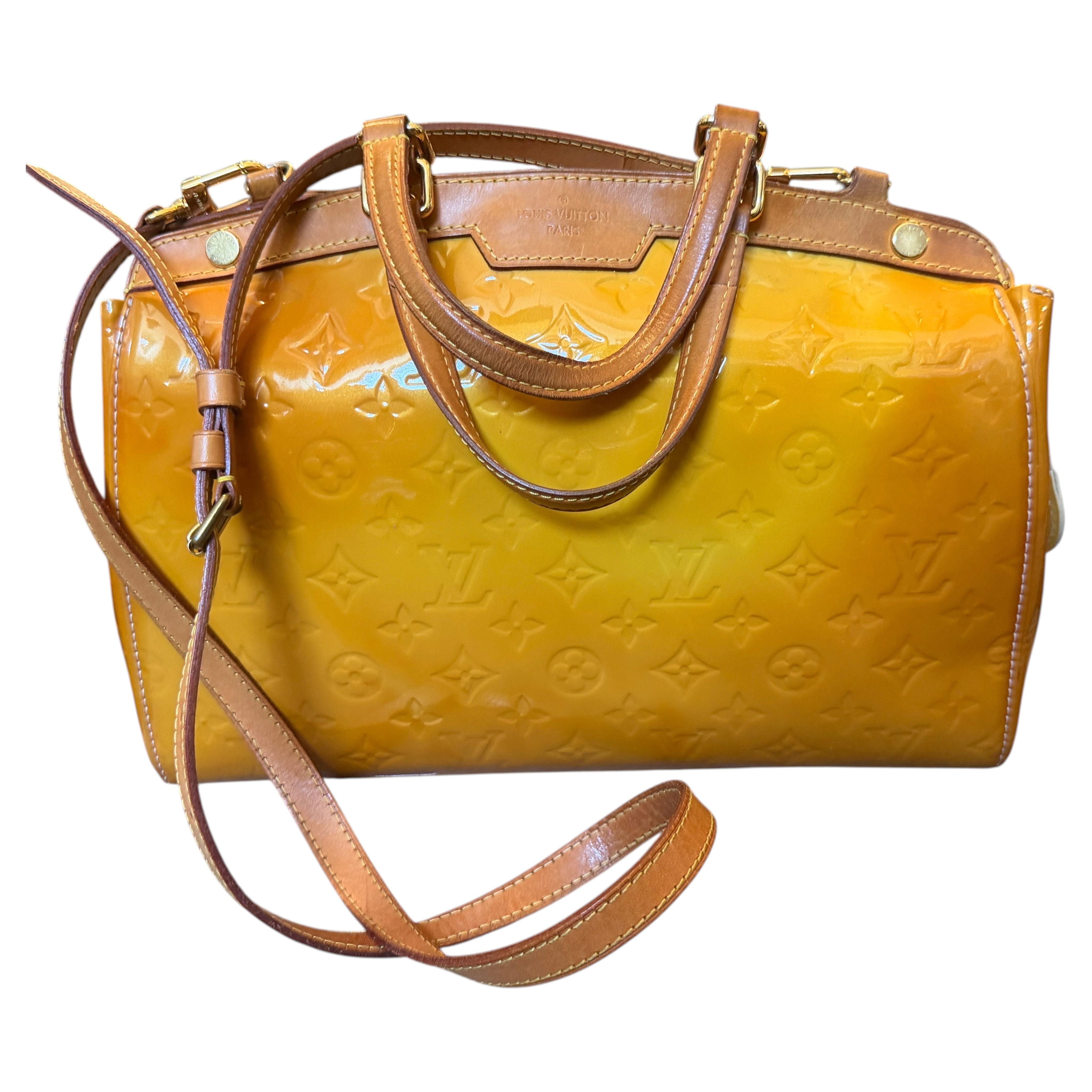 A 2002 Louis Vuitton Brea Monogram Yellow Vernis Patent Leather Shoulder Bag For Sale