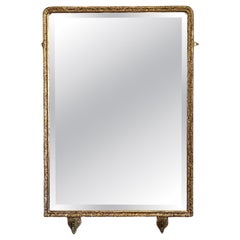 A 20th C Gilt Gesso Wall Mirror Frame with later glass and double candle arms