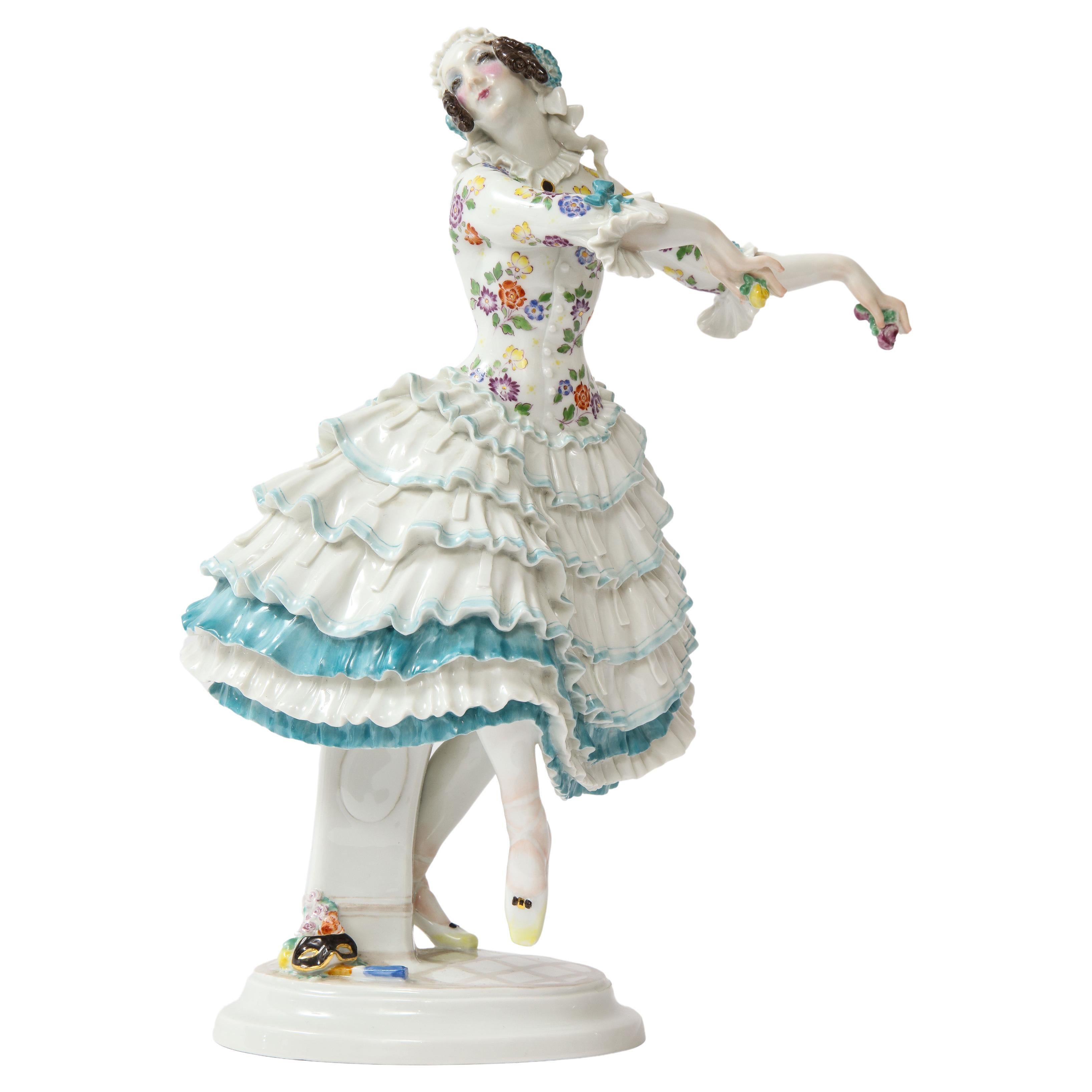 Une danseuse de ballet de Meissen du 20e siècle « Chiarina » du ballet russe de Paul Scheurich