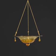 A 20th Century Amber Murano Glass Dish Light