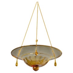 A 20th Century Amber Murano Glass Dish Light