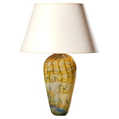 A 20th Century Art Glass Hand Blown Marbling Vase as a Lamp