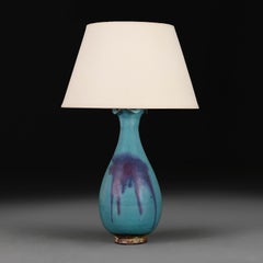 A 20th Century Blue Chinese Jun Ware Vase as a Lamp