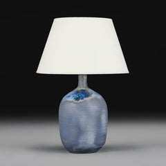 A 20th Century Blue Pottery Drip Glaze Vase as a Lamp