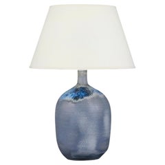 A 20th Century Blue Pottery Drip Glaze Vase as a Lamp