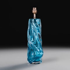 A 20th Century Blue Twisted Murano Glass Table Lamp
