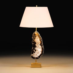 A 20th Century Brass and Agate Lamp by Willy Daro