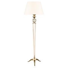A 20th Century Brass and White Enamel Floor Lamp by Maison Arlus