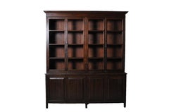 20th Century British Colonial Bookcase with Bottom Storage