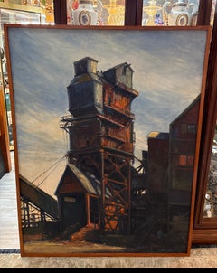 A 20th Century Brutalist Oil Painting By Michael McGinley