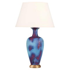 A 20th Century Chinese Blue and Purple Junware Pottery Lamp
