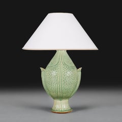 A 20th Century Chinese Celadon Double Fish Vase as a Lamp