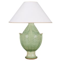 A 20th Century Chinese Celadon Double Fish Vase as a Lamp