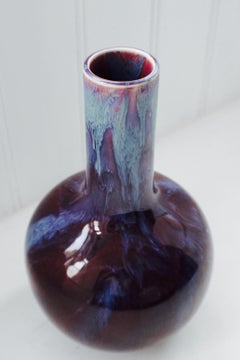 20th Century Chinese Flambe Glazed Bottle Vase