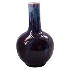 20th Century Chinese Flambe Glazed Bottle Vase