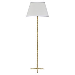 A 20th Century French Brass Faux Bamboo Floor Lamp by Maison Bagues