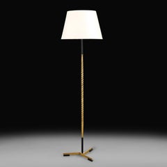 A 20th Century French Brass Rope Twist Floor Lamp