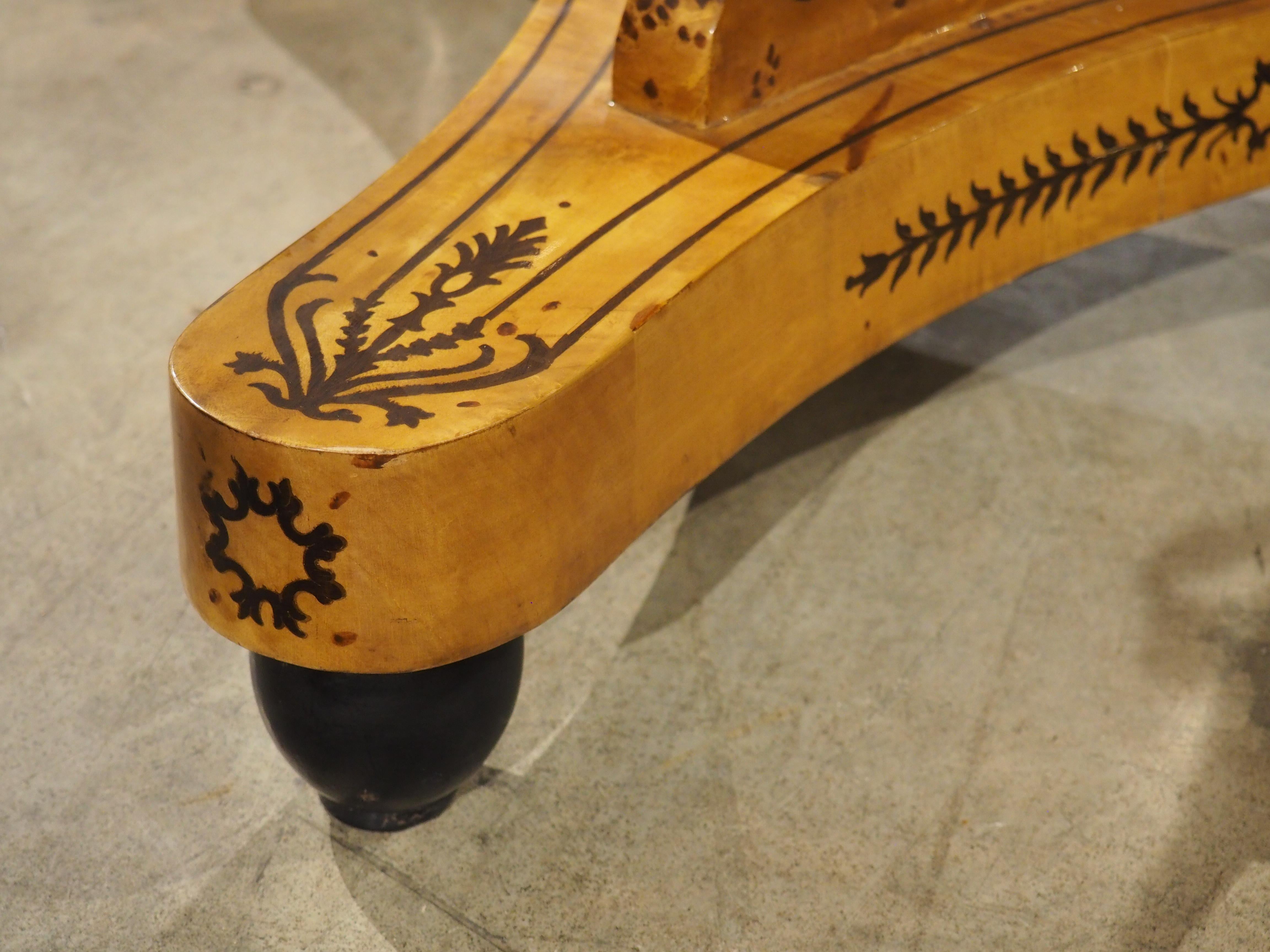 A 20th Century French Charles X Style Center Table with Marquetry Decor 3