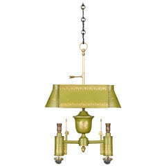 A 20th Century French Charles X Style Green Tole Hanging Light