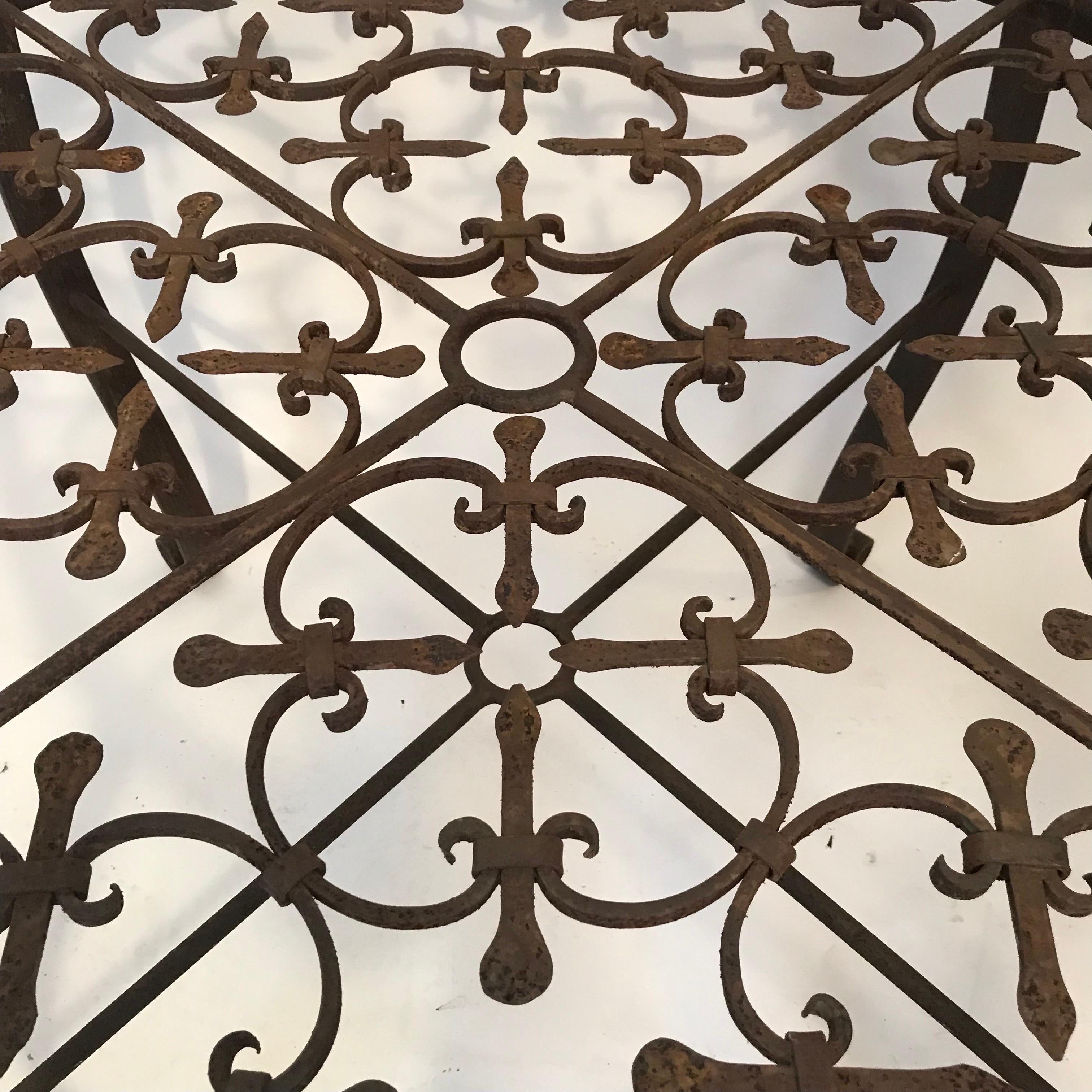 A 20th Century French Gate Repurposed into a Contemporary Iron Garden Table  3