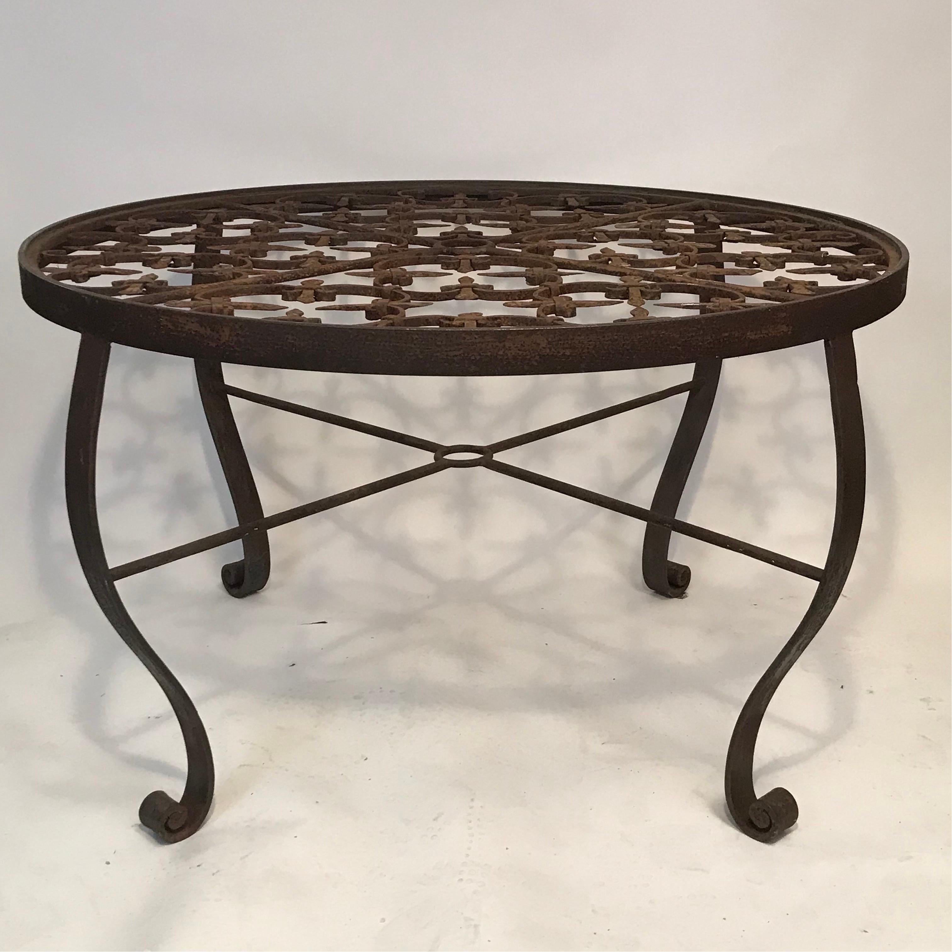 American A 20th Century French Gate Repurposed into a Contemporary Iron Garden Table 