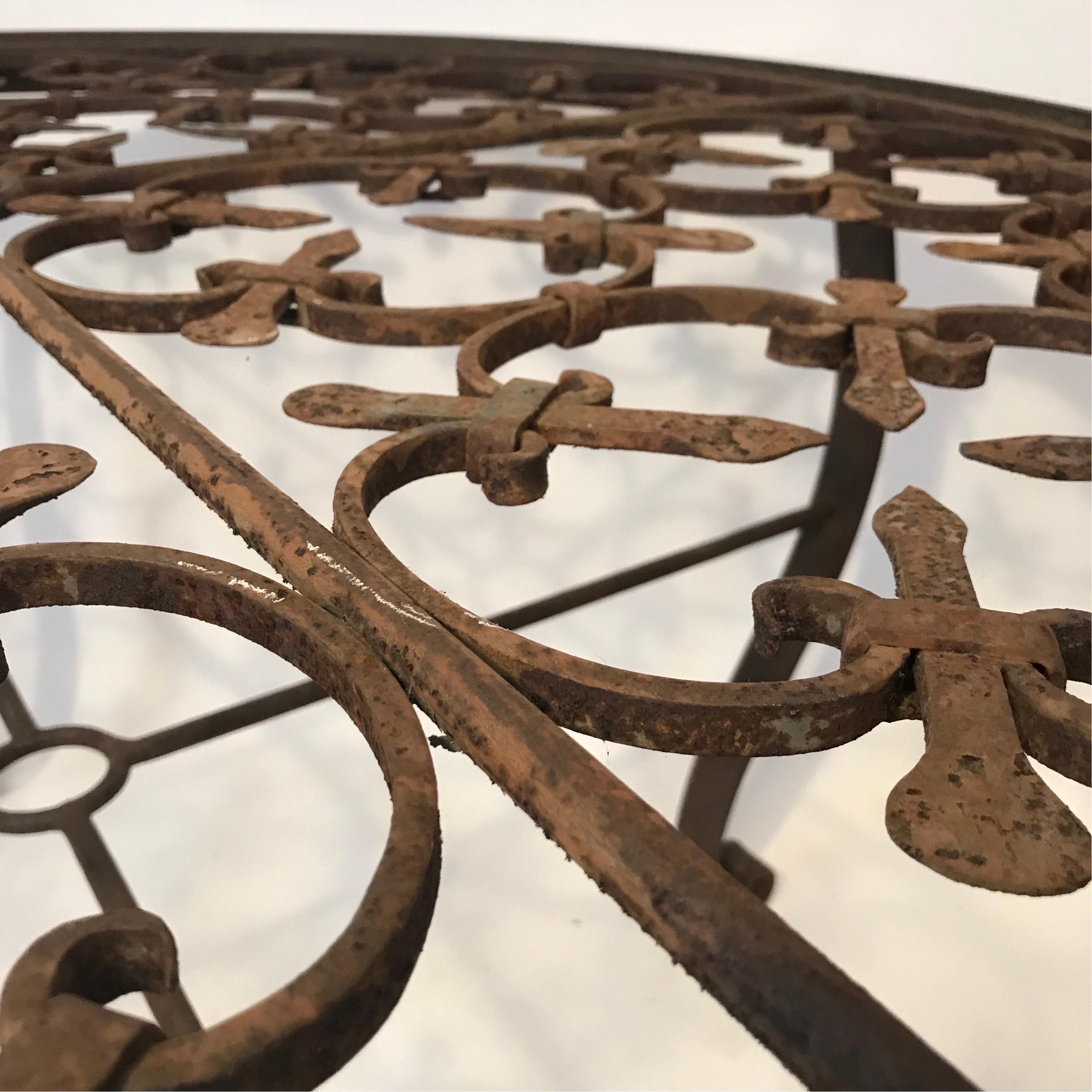 A 20th Century French Gate Repurposed into a Contemporary Iron Garden Table  1