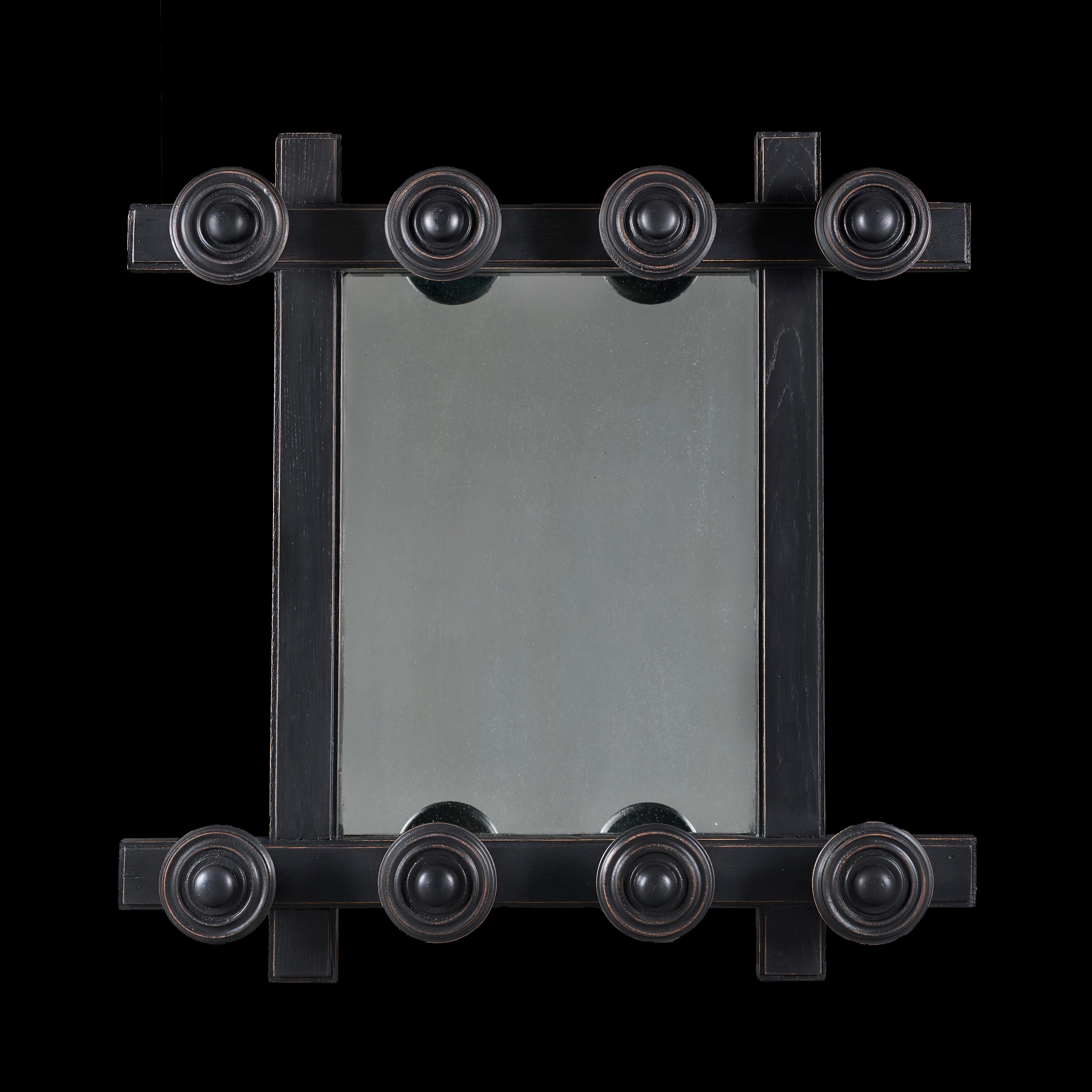A 20th Century French Modernist Ebonised Mirror In Good Condition For Sale In London, GB