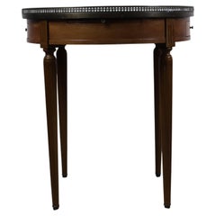 20th Century French Walnut White Marble-Topped Guéridon Centre Table