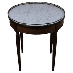 20th Century French Walnut White Marble-Topped Guéridon Centre Table
