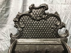 20th Century Georgian Style Cast Iron Rococo Fire Basket Grate