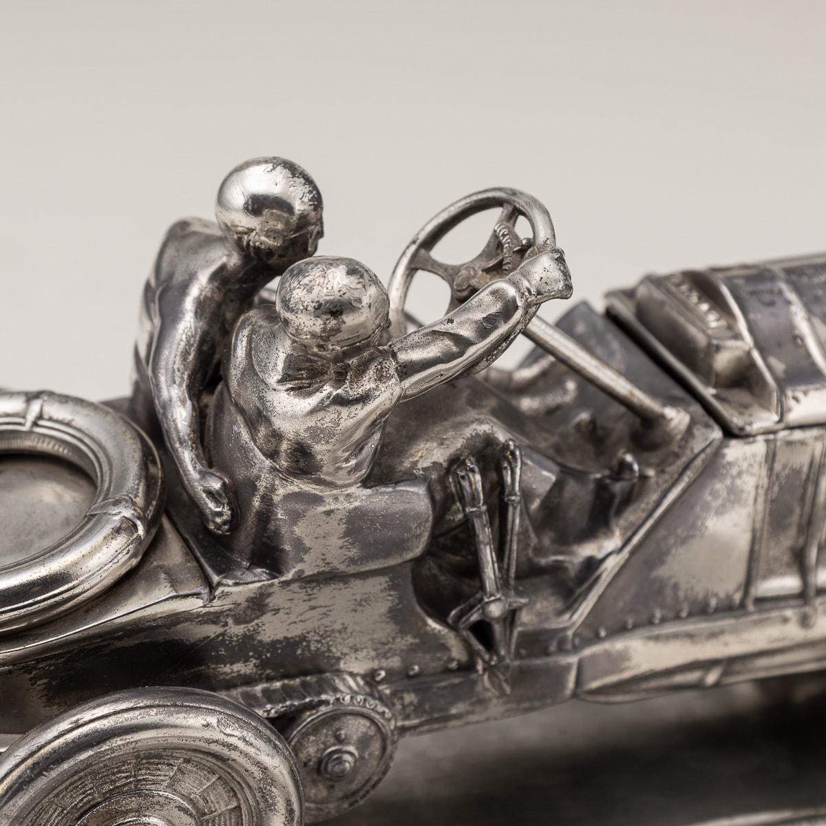 A 20th Century German Silver Plated Novelty Racing Car Inkwell c.1930 8