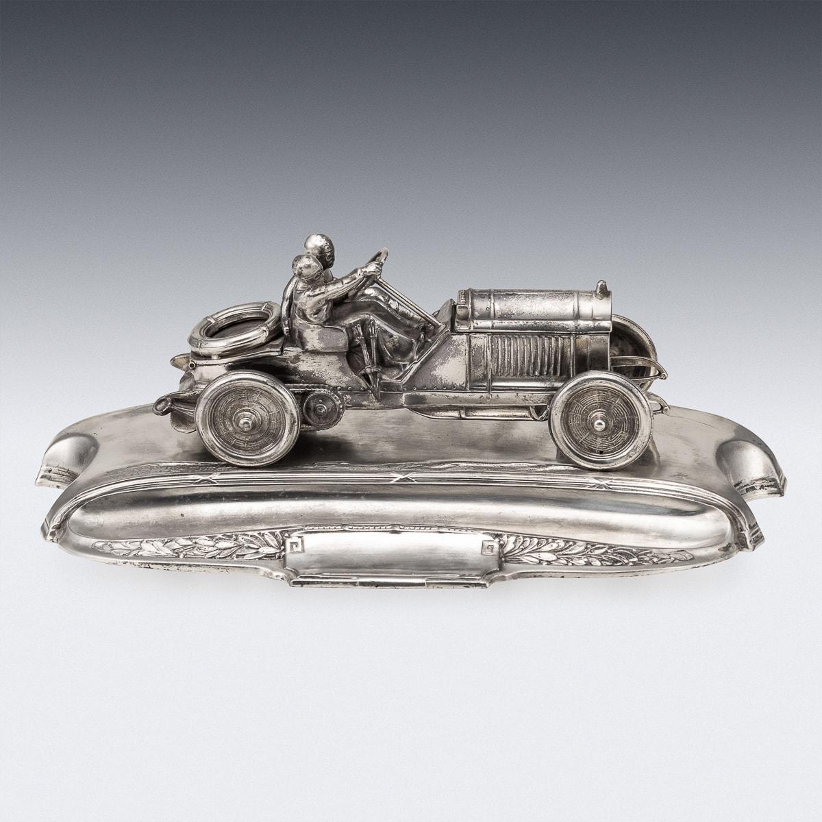Other A 20th Century German Silver Plated Novelty Racing Car Inkwell c.1930