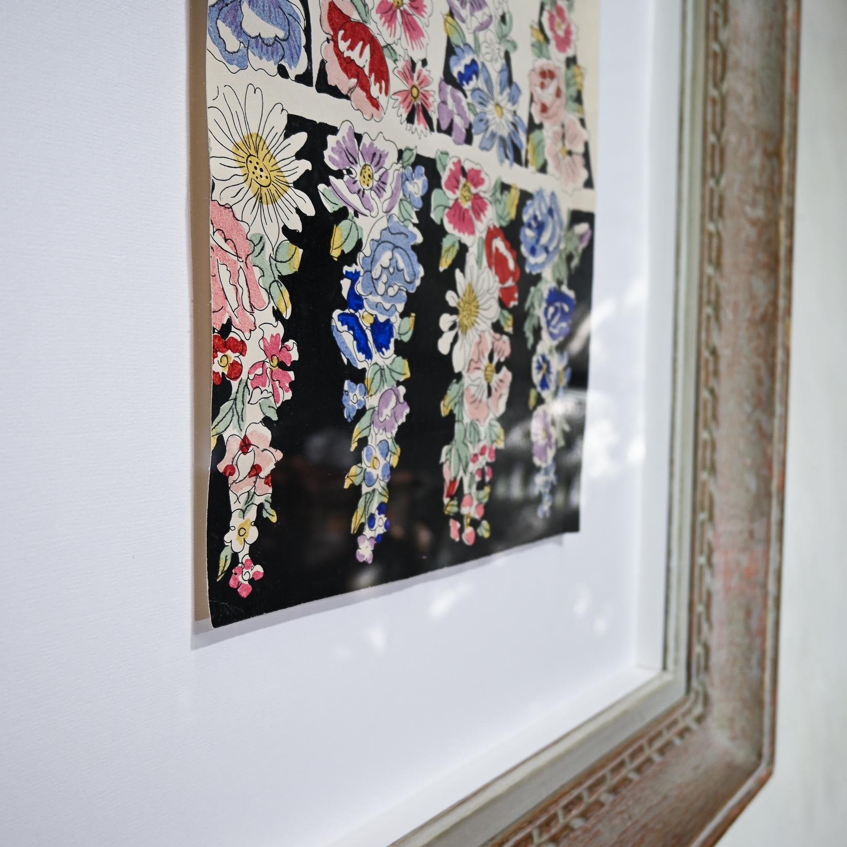 A 20th Century Gouache Painting - Raoul Dufy Flowers Design for Bianchini Ferier For Sale 10