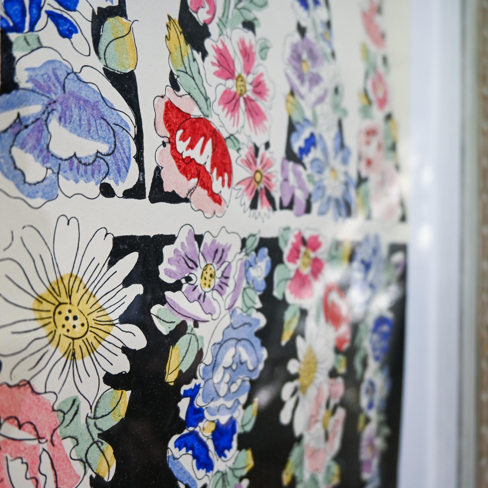 A 20th Century Gouache Painting - Raoul Dufy Flowers Design for Bianchini Ferier For Sale 13