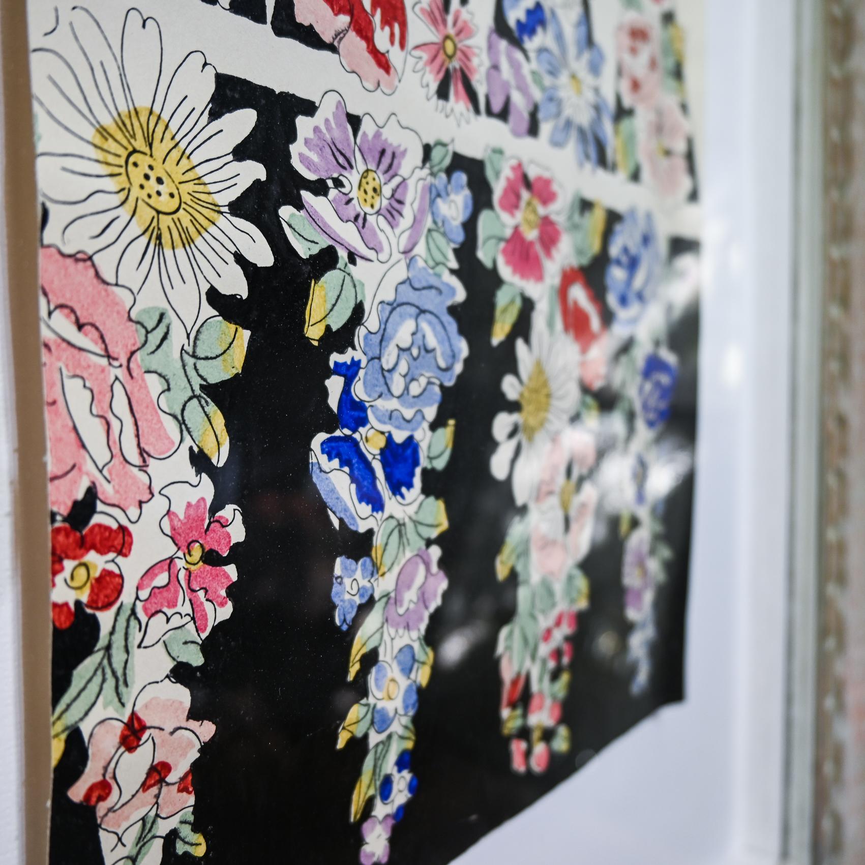 A 20th Century Gouache Painting - Raoul Dufy Flowers Design for Bianchini Ferier For Sale 14