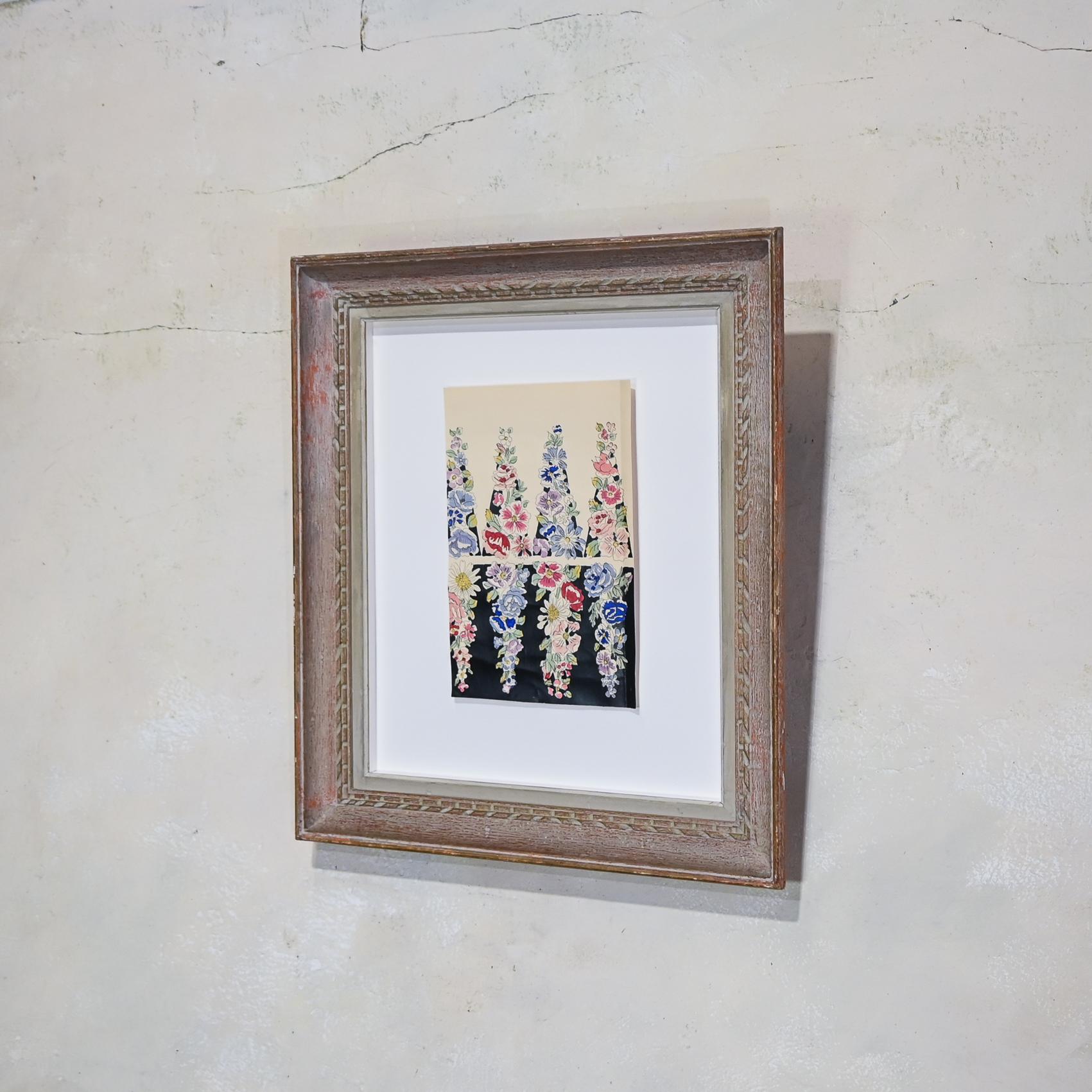 A 20th Century Gouache Painting - Raoul Dufy Flowers Design for Bianchini Ferier In Good Condition For Sale In Basingstoke, Hampshire