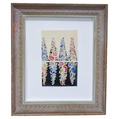 Antique A 20th Century Gouache Painting - Raoul Dufy Flowers Design for Bianchini Ferier