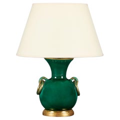 A 20th Century Green and Gilt Italian Art Deco Table Lamp