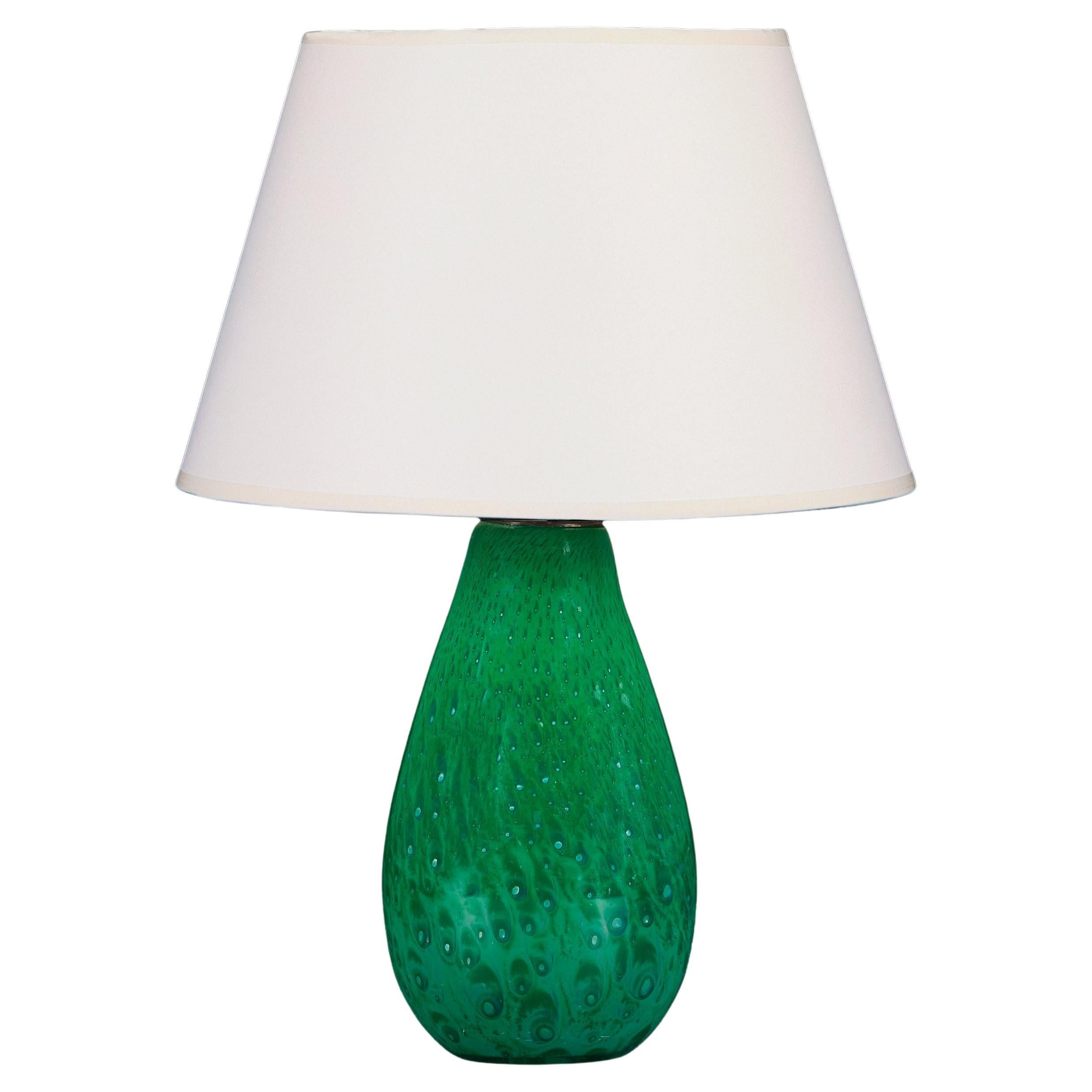 A 20th Century Green Murano Glass Table Lamp For Sale
