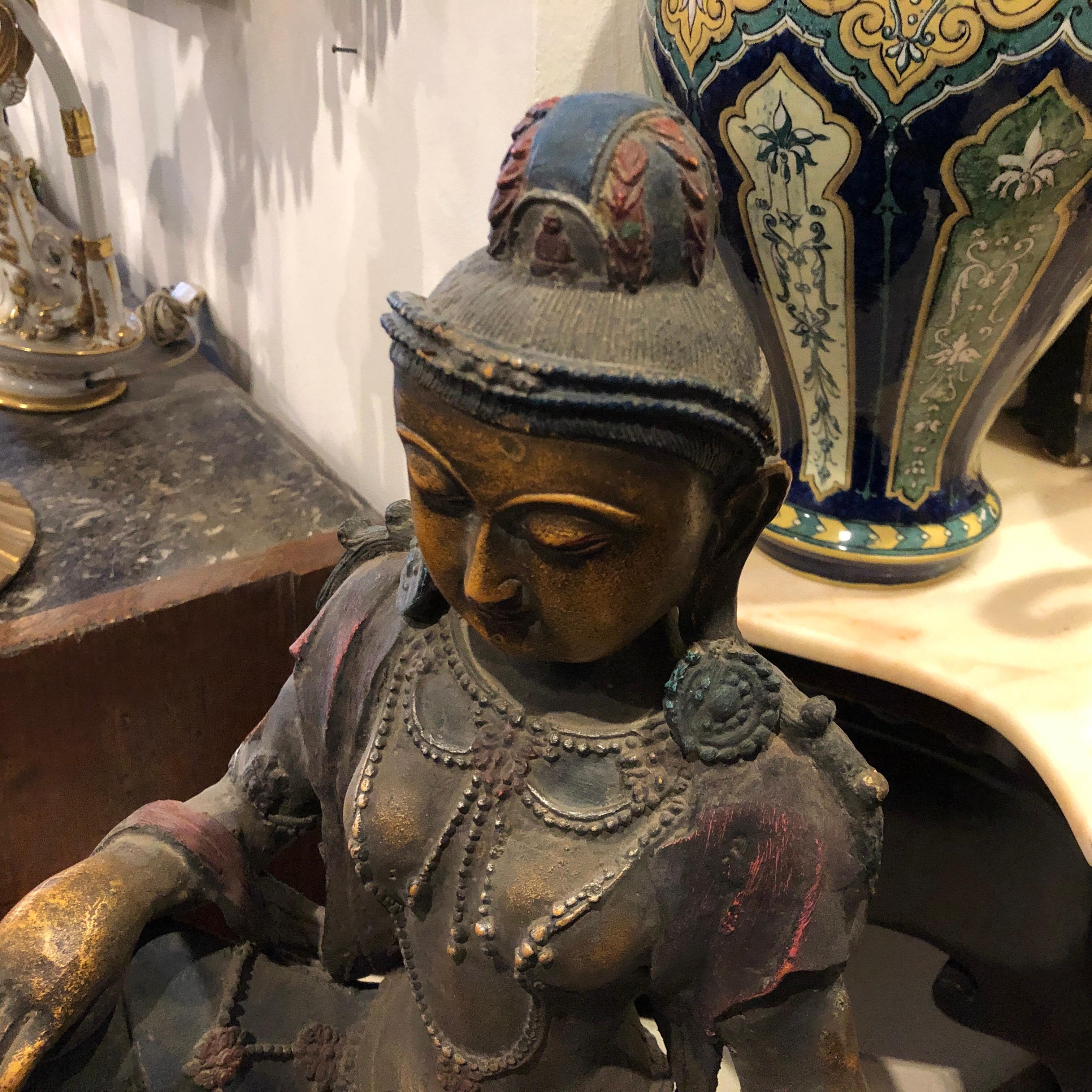 Chinese Export 20th Century Hand-Painted Chinese Statue