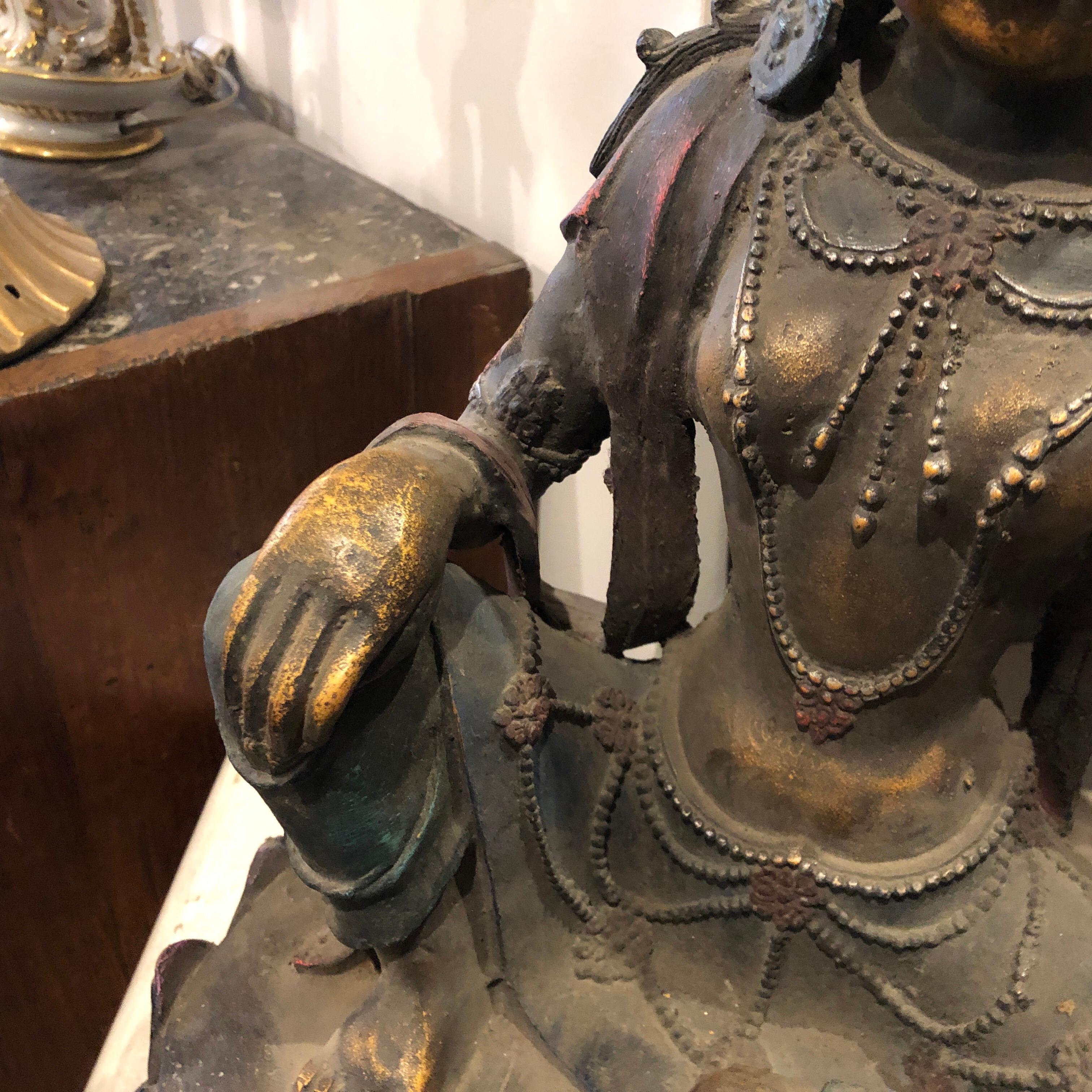 20th Century Hand-Painted Chinese Statue In Good Condition In Aci Castello, IT