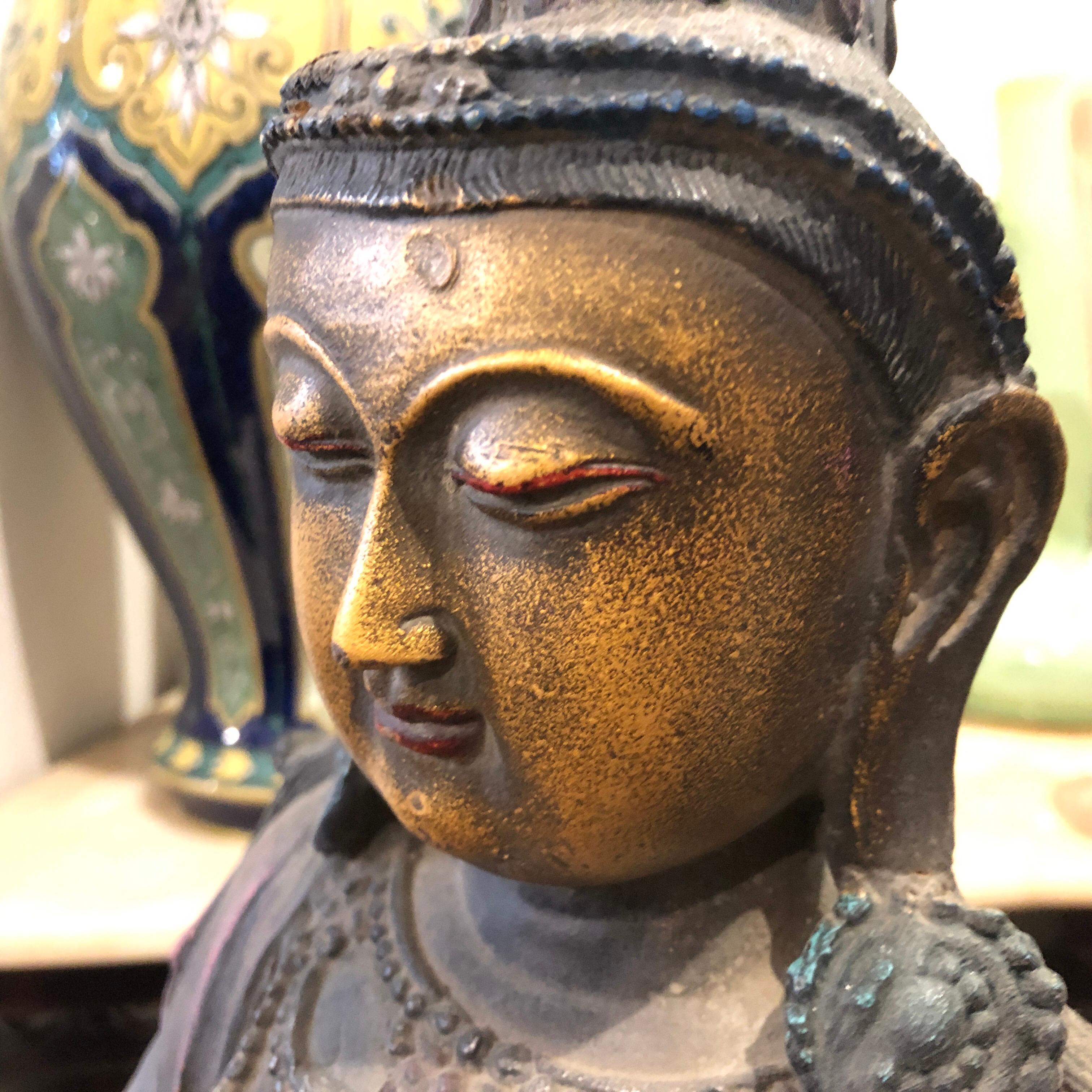 20th Century Hand-Painted Chinese Statue 4