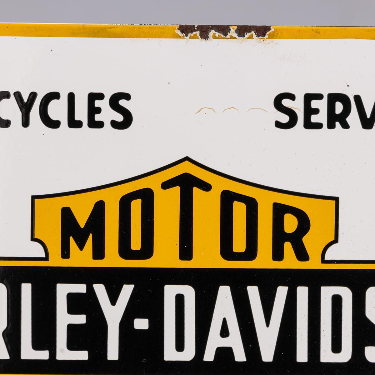 Letrero esmaltado de motocicletas Harley Davidson del siglo XX en Bueno estado para la venta en Royal Tunbridge Wells, Kent