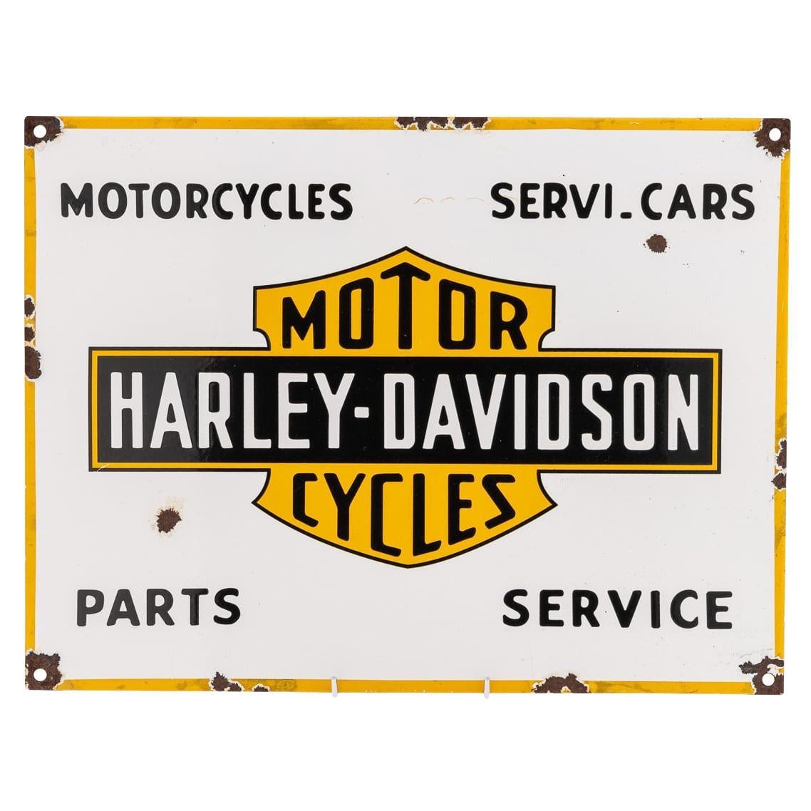 A 20th Century Harley-Davidson Motorcycles Enamel Sign
