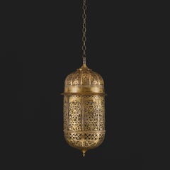 A 20th Century Indian Pierced Brass Hanging Lantern