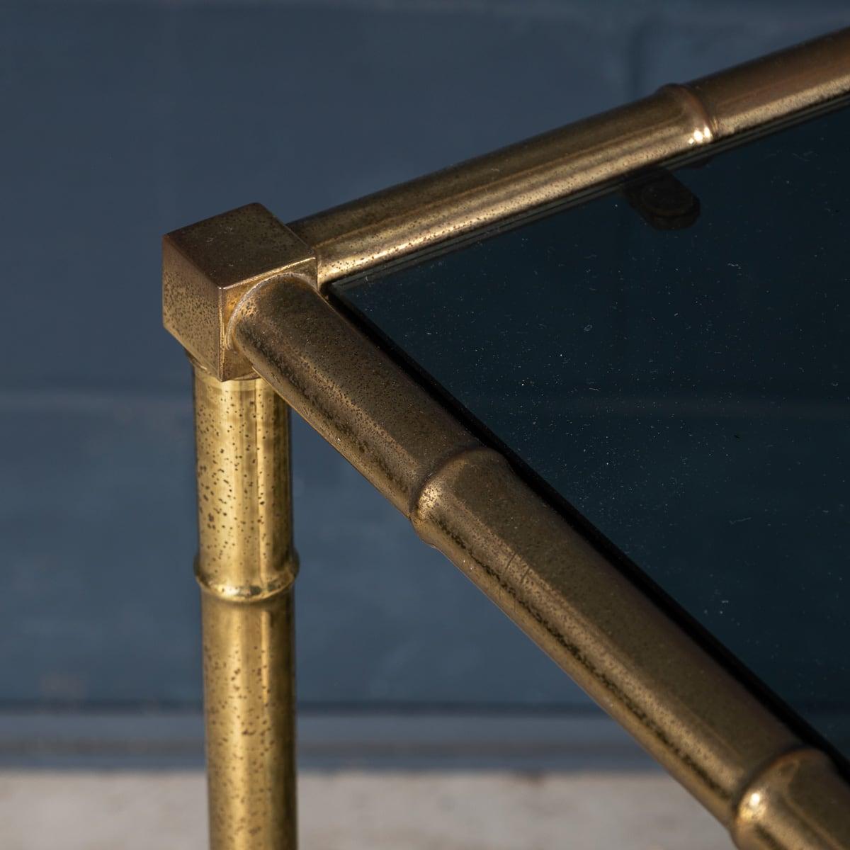 Carrello portabevande con cornice in ottone del XX secolo, in finto bambù, c.C. in vendita 4