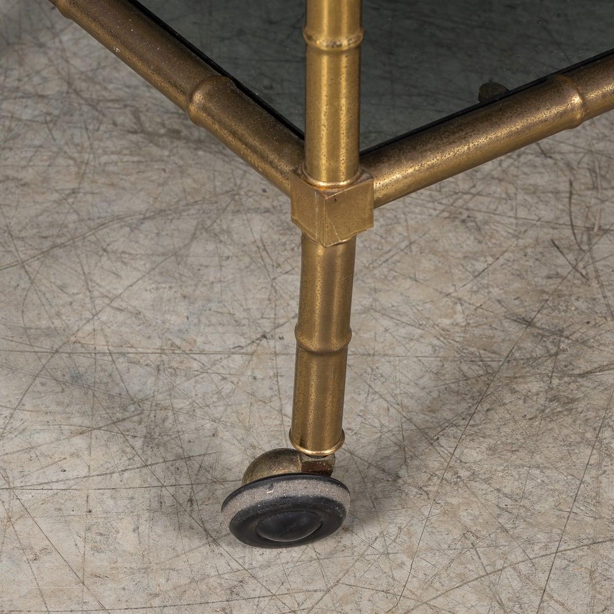 Carrello portabevande con cornice in ottone del XX secolo, in finto bambù, c.C. in vendita 6