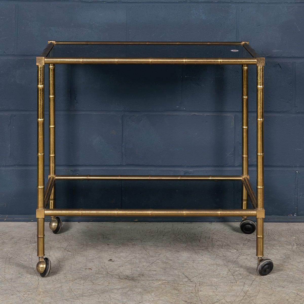 Carrello portabevande con cornice in ottone del XX secolo, in finto bambù, c.C. In condizioni buone in vendita a Royal Tunbridge Wells, Kent