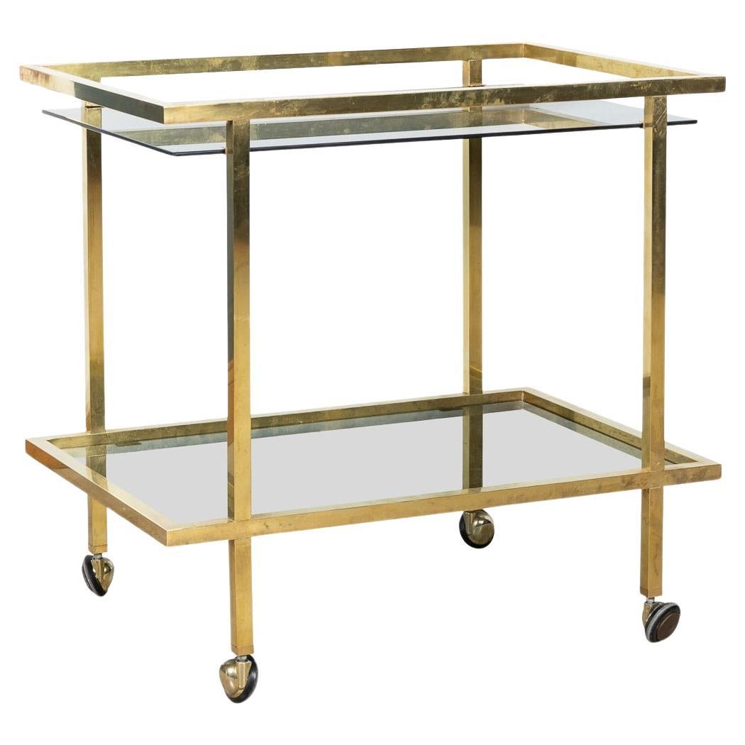 A 20th Century Italian Brass Framed 
Glass Drinks Trolley c.1980