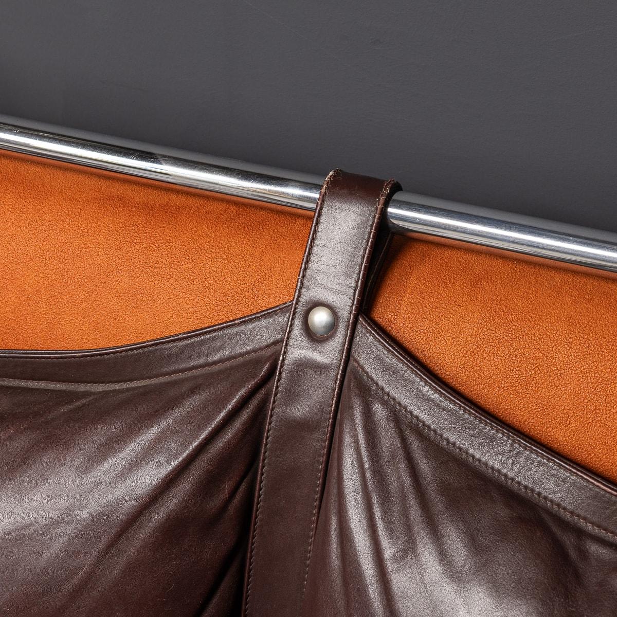 A 20th Century Italian Brown Leather Sofa By Gae Aulenti For Poltronova c.1962 For Sale 11